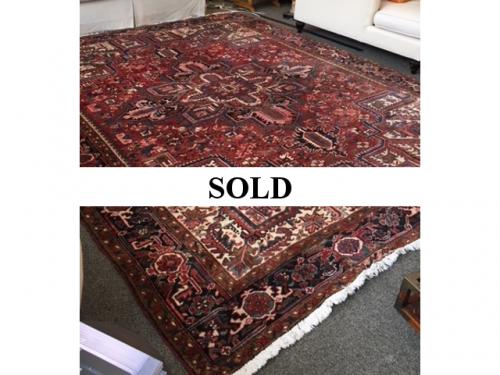 HAND WOVEN RED/BROWN ORIENTAL RUG 12' X 9.5' $895