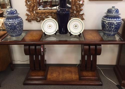 JOHN RICHARDS CONSOLE TABLE 76"W X 20"D X 35"H CONSIGNED AT  $1995 REDUCED TO  SELL $995