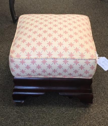 VICTORIAN UPHOLSTERED FOOT STOOL 16" X 16" X 14"H $150