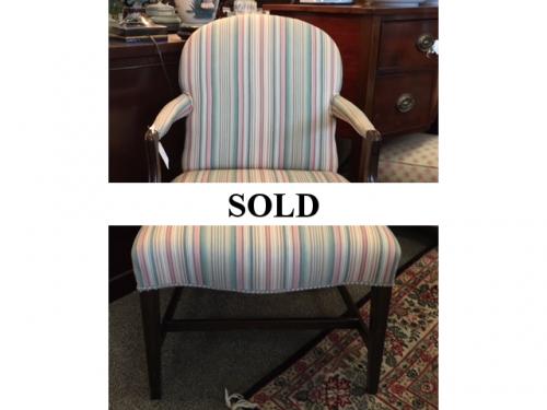 REGENCY STYLE ARM CHAIR 24"W X 21.5"D X 36"H $195
