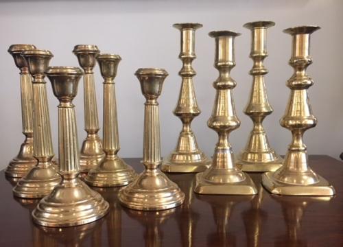 COLLECTION OF BRASS CANDLESTICKS $48 - $120