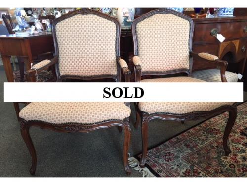 PR FRENCH STYLE ARM CHAIRS 26.5"W X 20.5"D X 40"H $695