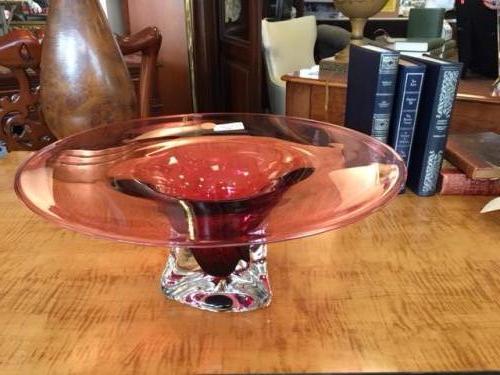ART GLASS CRANBERRY BOWL $150