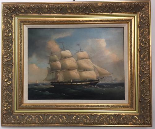 SCHOONER OIL PAINTING 24"W X 20"H $295