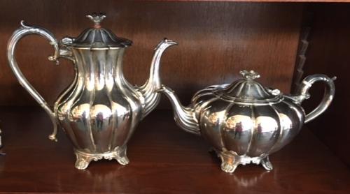 SILVER PLATE COFFEE/TEA POTS $75