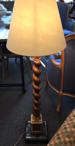 BARLEY TWIST GOLD LEAF SMALL FLOOR LAMP 46" TALL $195