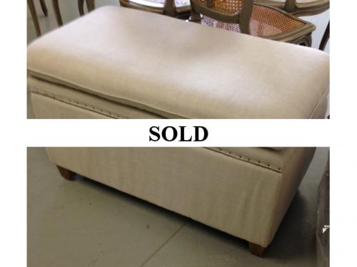 BEIGE STORAGE OTTOMAN 20"D X 37"W X 22"H $350