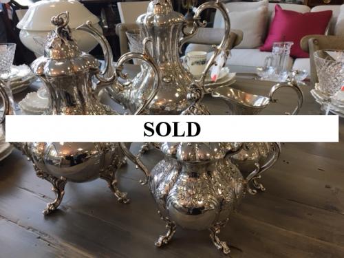 4 PIECE SILVER PLATED  COFFEE & TEA SERVICE $195