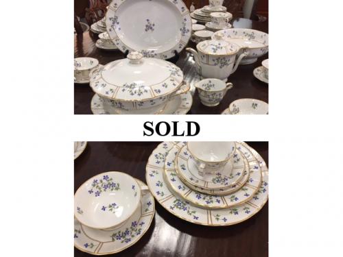 BERNARDAUD LIMOGE  SERVICE FOR 10  PLUS SERVE PIECES  "BLEUETS" PATTERN  $595