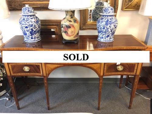 COUNCILL MAHOGANY W/ SATINWOOD INLAY SIDEBOARD  66"W X 23"D X 37"H  $895