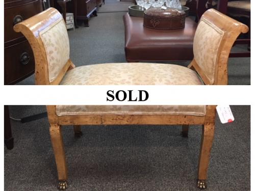 UPHOLSTERED BENCH  32"W X 15"D X 28"H  $195