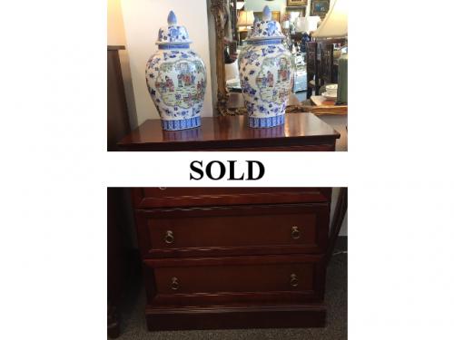 MAHOGANY 3-DRAWER CHEST 29"W X 16"D X 32"H $295