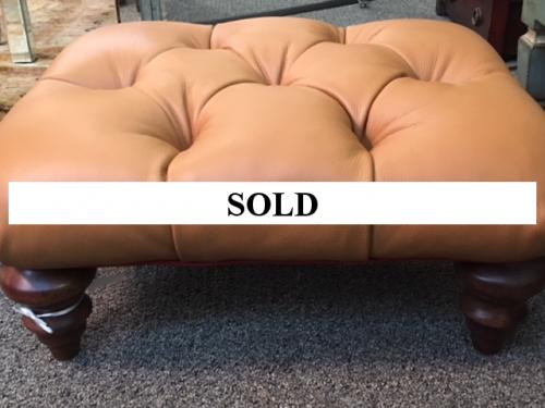 LEATHER FOOT STOOL 22"W X 17"D X 10"H PAIR AVAILABLE $195 EACH