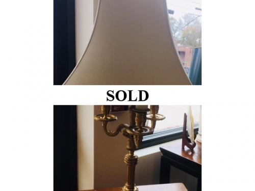 BRONZE BOUILLOTTE LAMP 14"D X 27"H $295