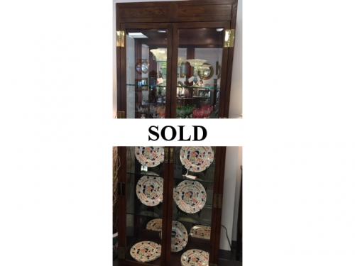 HENREDON DISPLAY CABINET 81"H X 32"W X 15"D $495 EACH PAIR AVAILABLE