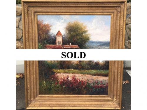 OIL PAINTING/EUROPEAN LANDSCAPE 35"W X 40"H $395