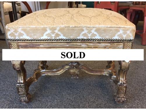 SMALL PAINTED FRENCH BENCH 24"W X 19"D X 17"H $180
