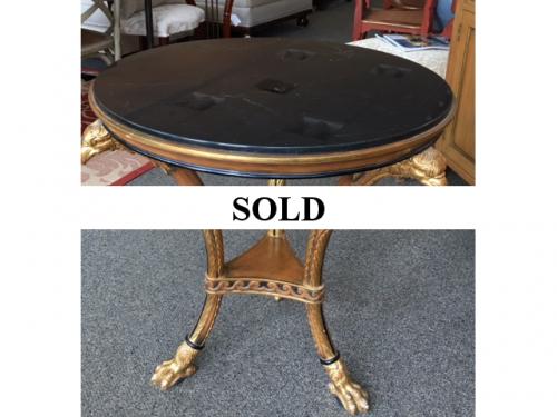 ROUND MARBLE TOP TABLE WITH EAGLE DECORATION 28"Round X 29"H $495