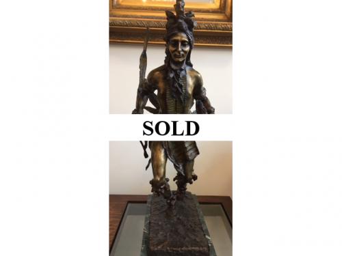 BRONZE - CONTEMPORARY INDIAN SCULPTURE 6"W X 12"D X 21"H $795