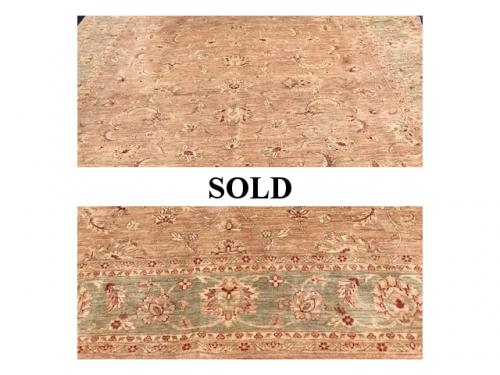 MAGNIFICENT 9 X 12 RUG BEIGE/BURGUNDY/TEAL $995