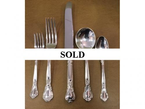 SERVICE FOR 12 CHANTILLY STERLING BY BIRKS 5 PC PLACE SETTING W/ SERVE PIECES PRICED TO SELL $1595