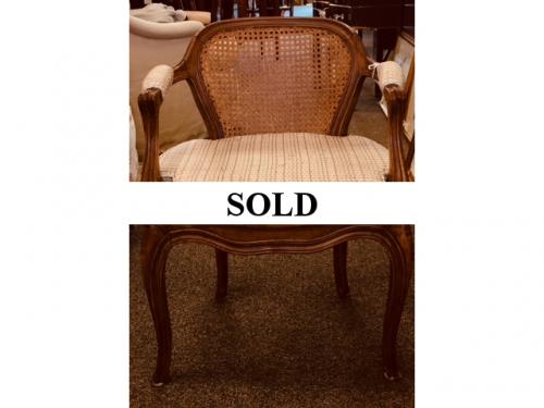 WALNUT CANE BACK VANITY CHAIR 21"W X 16.5"D X 27"H $150
