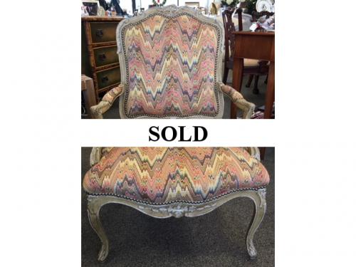 FRENCH STYLE BERGERE CHAIR 26"W X 20"D X 36.5"H $295