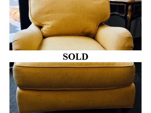 YELLOW UPHOLSTERED CLUB CHAIR 31"W X 33"D X 32"H $275