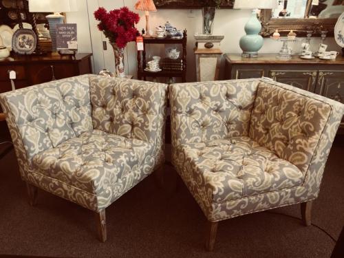UPHOLSTERED CORNER CHAIRS 31"W X 31"D X 34"H REG. $495 EACH PRICED TO SELL $396 EACH