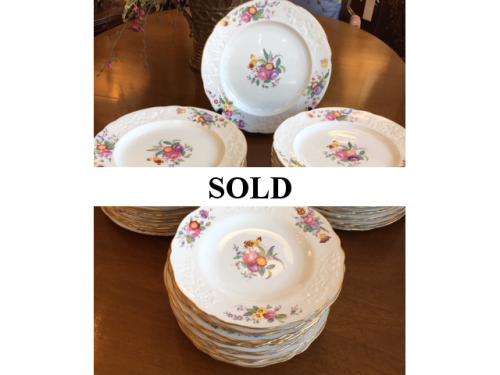 COLLECTION OF SPODE CHINA "CHRISTINE" PATTERN 2 SETS 12 DINNER-$195 SET 1 SET 12 DESSERT-$150 SET