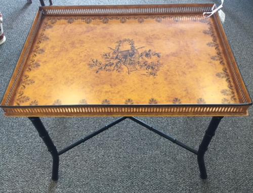 ITALIAN TOLE TRAY COFFEE TABLE 25"W X 18"D X 31"H $350