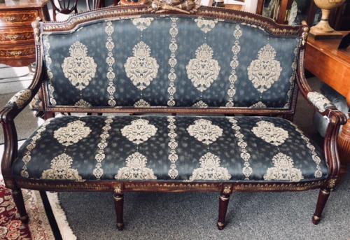 ANTIQUE FRENCH SETTEE 64"W X 21.5"D X 44"H $1295