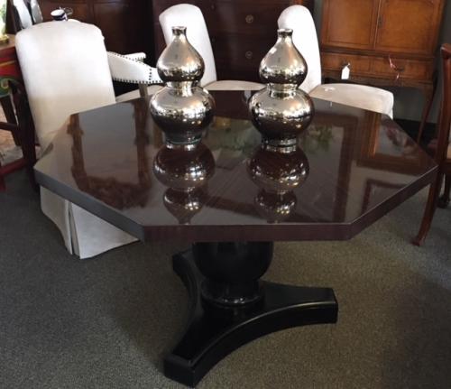 DRAMATIC OCTAGONAL CENTER HALL PEDESTAL TABLE 52"DIAMETER X 30.5"H $995