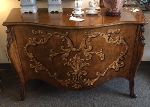 ITALIAN HAND PAINTED WALNUT CABINET 55"W X 23.5"D X 34.5"H CONSIGNED AT $2295 REDUCED TO SELL $1595