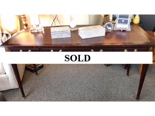MAHOGANY WRITING TABLE BY SLIGH FURNITURE 58"W X 28"D X 29"H $695