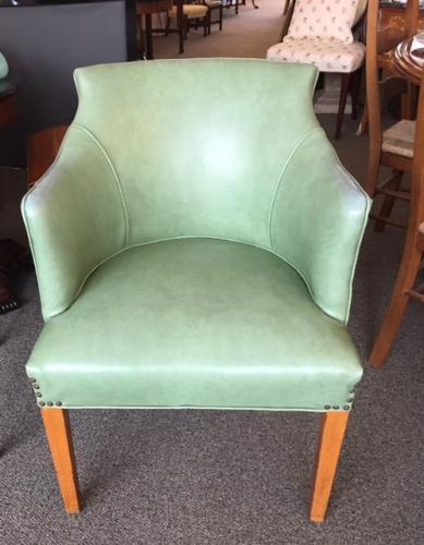 GREEN LEATHER DESK CHAIR 24"W X 20"D X 33"H $150
