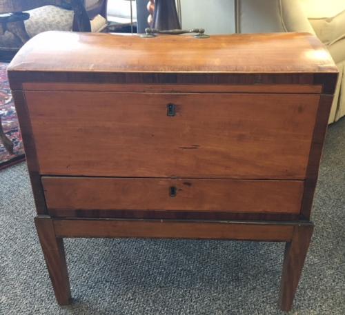 ANTIQUE BOX ON STAND W/ DOME TOP 19"W X 11.5"D X 20.5"H $295