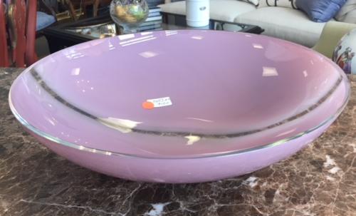 MURANO GLASS PINK BOWL 16"DIAMETER X 4"H $150