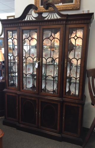 HERITAGE MAHOGANY INLAY ELECTRIFIED BREAKFRONT 61"W X 16"D X 88"H $1295