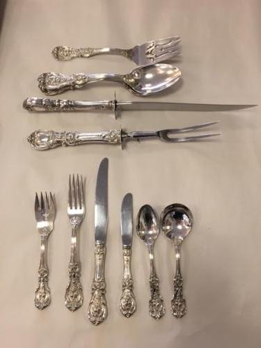 REED & BARTON FRANCIS THE 1ST 6 PC PLACE SETTING SERVICE FOR 8 PLUS SERVE PIECES $1595