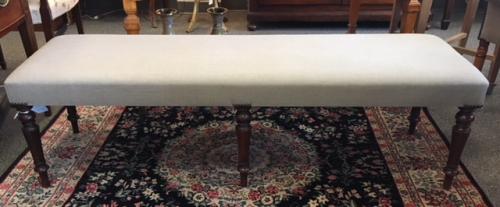 ANTIQUE ENGLISH 6 LEG BENCH 60"W X 18"D X 18"H $1595