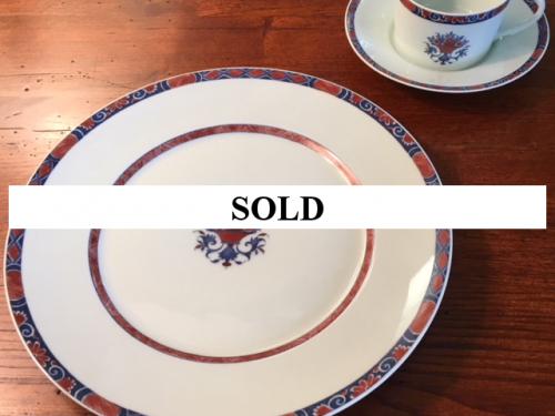 SERVICE FOR 8 LIMOGES CERALENE PATTERN-ROUEN CELEDON W/ SERVE PIECES $350