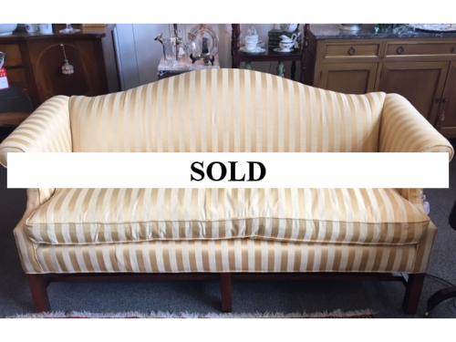 GOLD CAMEL BACK STRIPED SOFA BY LEE INDUSTRIES 70"W X 27"D X 34"H $795