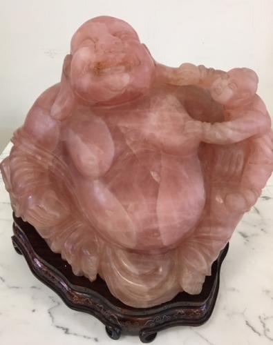 HAND CARVED ROSE QUARTZ BUDDHA $1295