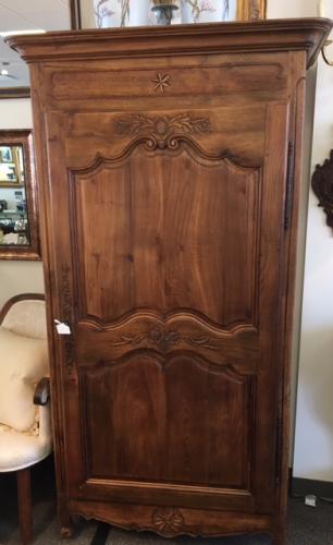 FRENCH ANTIQUE SINGLE ARMOIRE 38"W X 23"D X 81"H $795