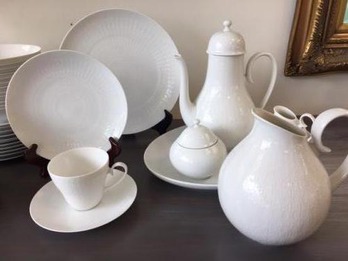 SERVICE FOR 12 VINTAGE ROSENTHAL CHINA "WHITE ROMANCE" W/ SERVE PIECES $450