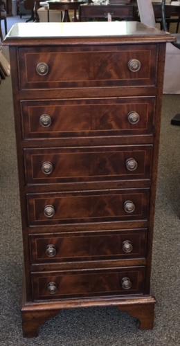ENGLISH ANTIQUE NARROW MAHOGANY 6 DRAWER CHEST c1900s 15"W X 14"D X 33"H $1095