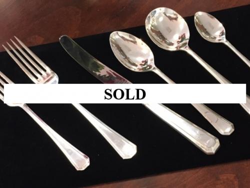 SERVICE FOR 8-SHEFFIELD PLATE-$195