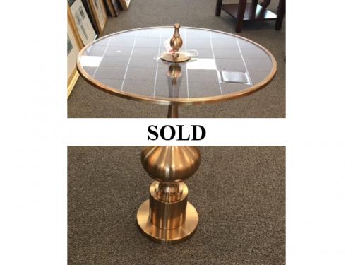 ROUND GLASS TOP TABLE 20" X 24" $195
