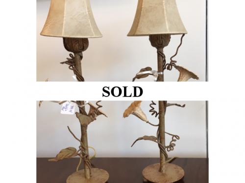 PAIR OF TOLE BEDROOM LAMPS $195